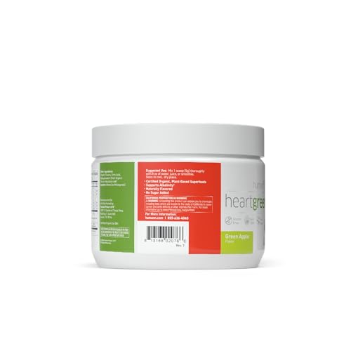 HumanN HeartGreens | Superfood Organic Powder with Wheatgrass, Kale, Spinach, and Spirulina, USDA Organic Non-GMO, from The Makers of SuperBeets (Green Apple Flavor, 5.29-Ounce