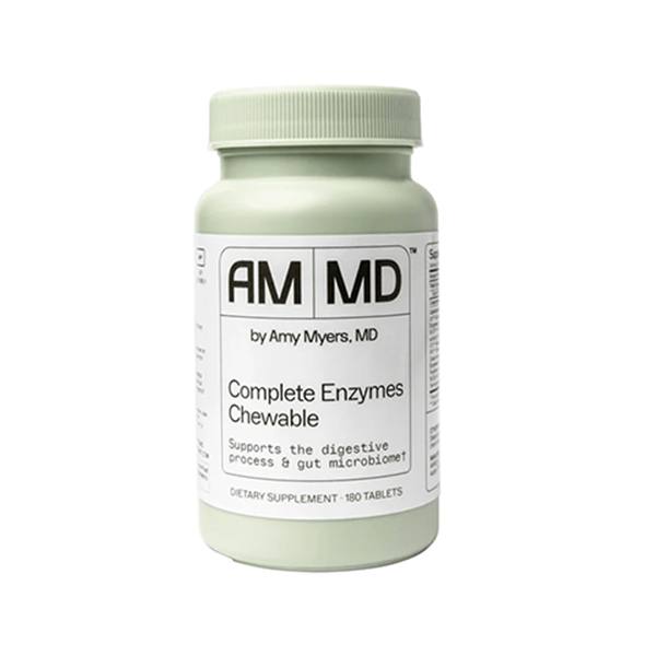 Dr Amy Myers Digestive Enzymes Chewable – Complete Enzymes Support Leaky Gut, Acid Reflux, Gas, Bloating, Gluten Exposure – Amylase, Lipase, Lactase, Alkaline, Protease, Sucrase + More – 180 Tablets