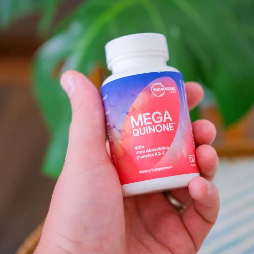 Microbiome Labs MegaQuinone - Vitamin K Supplement with Vitamin K2 MK7 + K1 - with Chelated Magnesium + Zinc for Improved Absorption (60 Capsules)
