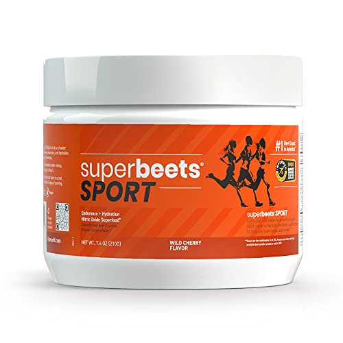 HumanN SuperBeets Sport Endurance Pre Workout Powder – NSF Certified – Nitric Oxide Supplement – Caffeine, Creatine & Stimulant Free Energy – Wild Cherry Flavor, 20 Servings