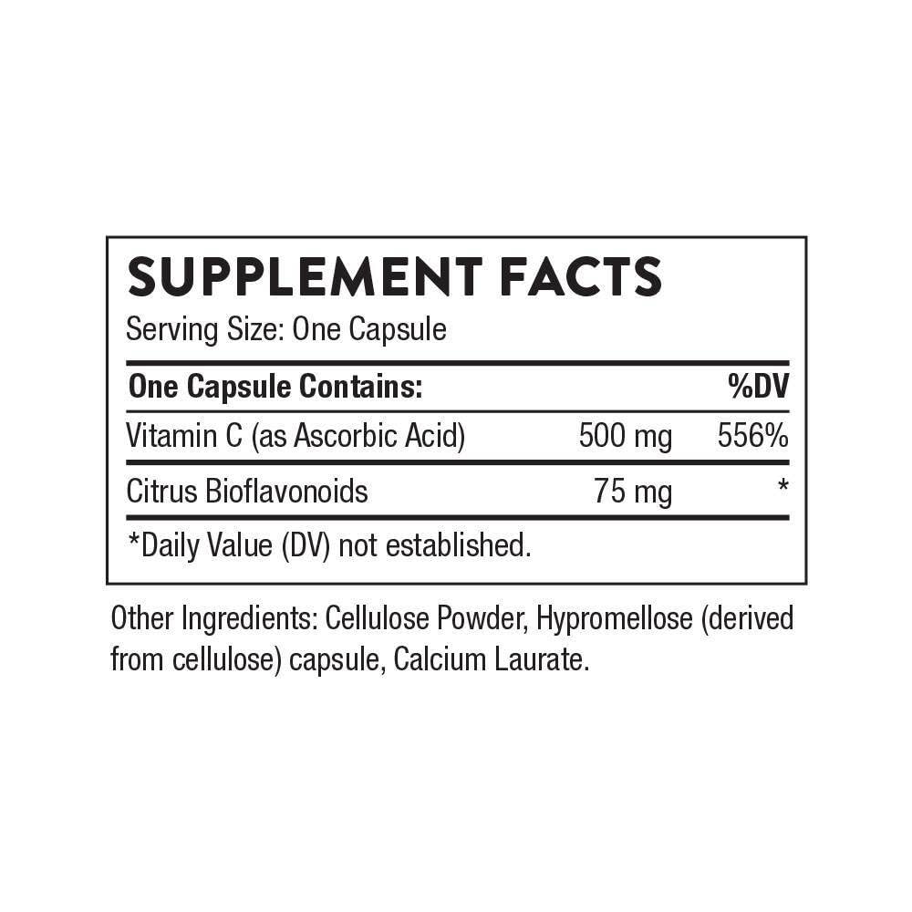 THORNE Vitamin C - Blend of Vitamin C and Citrus Bioflavonoids from Oranges - Support Immune System, Production of Cellular Energy, Collagen Production and Healthy Tissue* - Gluten-Free - 90 Capsules