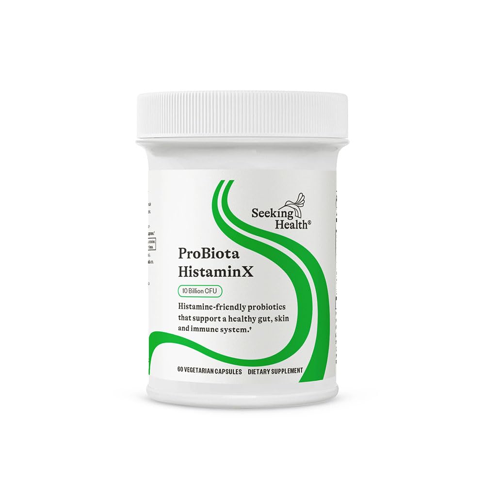 Seeking Health ProBiota HistaminX, 10 Billion CFU Low-Histamine Probiotic Supplement for Gut Health, Microbiome Balance, Digestive Comfort for Histamine Intolerance, Vegan & Vegetarian (60 Capsules)