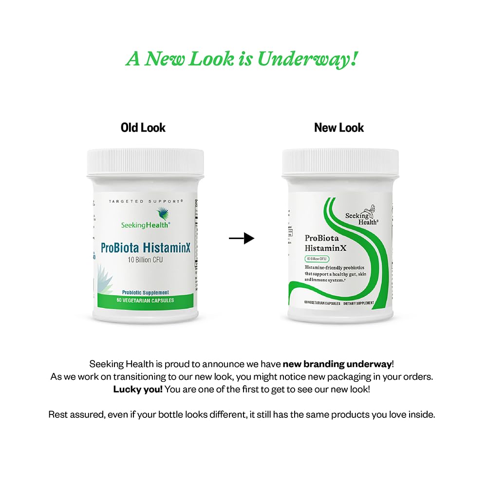 Seeking Health ProBiota HistaminX, 10 Billion CFU Low-Histamine Probiotic Supplement for Gut Health, Microbiome Balance, Digestive Comfort for Histamine Intolerance, Vegan & Vegetarian (60 Capsules)