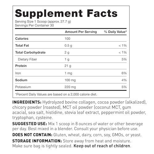 Amy Myers MD Pure Paleo Protein Powder - Clean Grass Fed Pasture Raised Protein - Hormone Free, Non-GMO, Gluten & Dairy Free - Perfect for Keto and Paleo - 29.31 Oz - Peppermint Mocha
