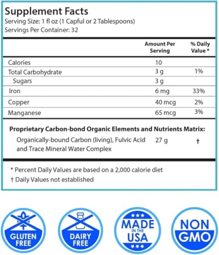 DRUCKER Labs - IntraMIN Organic Liquid Trace Minerals Supplement for Men, Women, Kids, Immune and Muscle Support, Non GMO, Gluten Free, Vegan, Electrolytes, Sugar Free (32 oz., Naturally Unflavored)