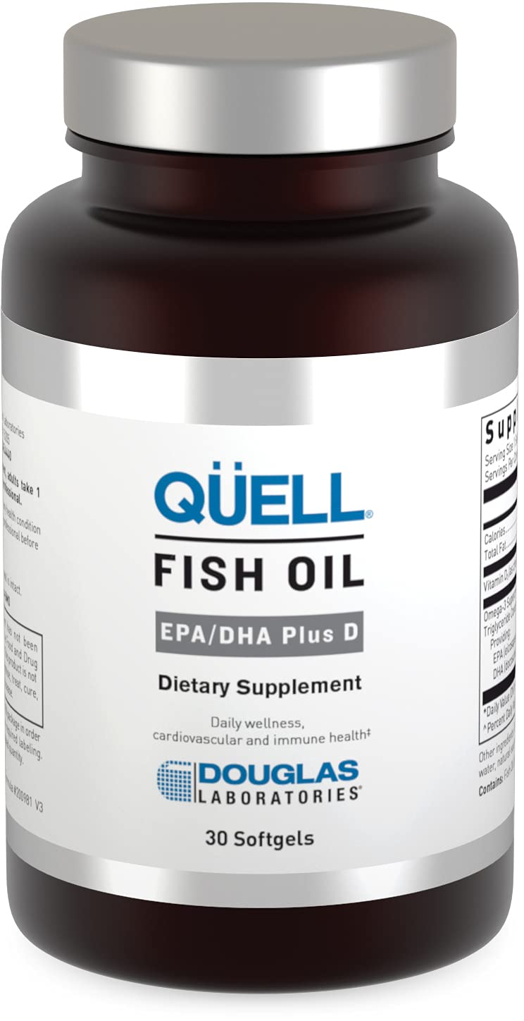 Douglas Laboratories Quell Fish Oil EPA/DHA Plus D | 3:2 Ratio of EPA to DHA Essential Omega 3 Fatty Acids Plus 1,000 I.U. of Vitamin D3* | 30 Softgels