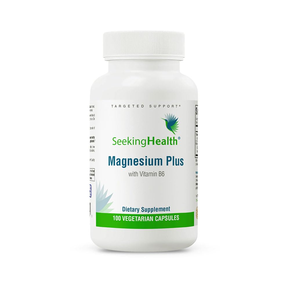Seeking Health Magnesium Plus, Physician Formulated Vitamin B6 Plus Magnesium Supplement, Supports Better Sleep, Mood Support, Vegetarian Capsules (100 Capsules)