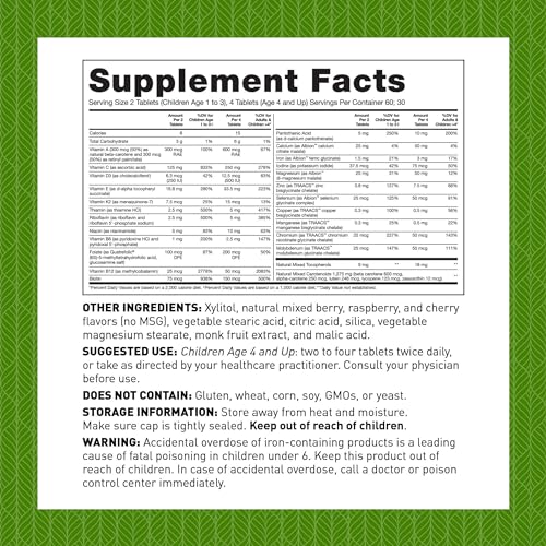 Amy Myers MD Kids Multivitamin Chewable for Optimal Health - Activated B Vitamins, Zinc, Selenium, Iodine + More - 23 Vitamins & Minerals, Gluten Free - Berry Flavor, 120 Tablets