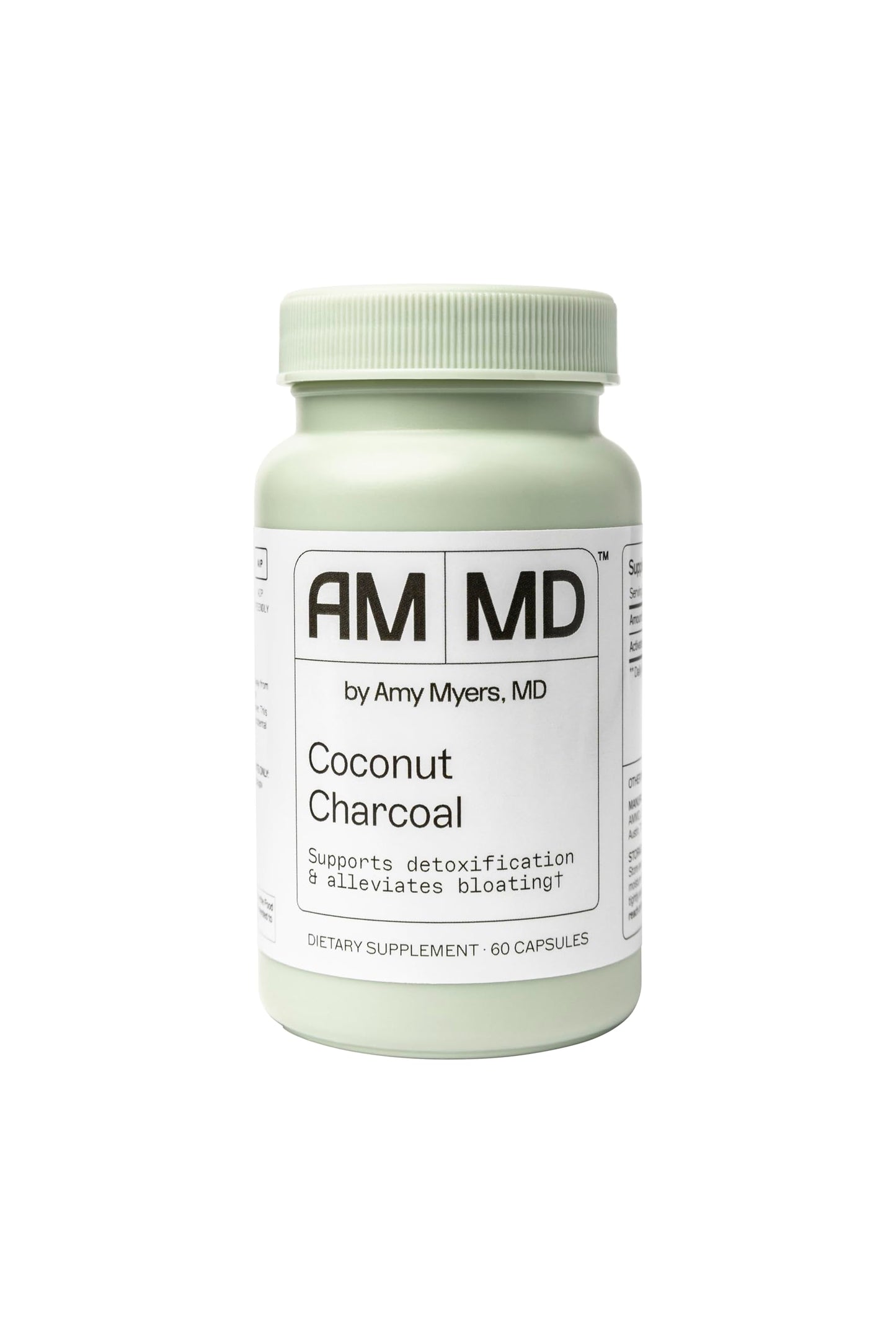 Coconut Charcoal Capsules from The Myers Way Protocol - Natural Activated Charcoal, Gas Reliever & Support for Affects of Mold/Toxins - Dietary Supplement 60 Capsules, 30 Servings - Dr. Amy Myers