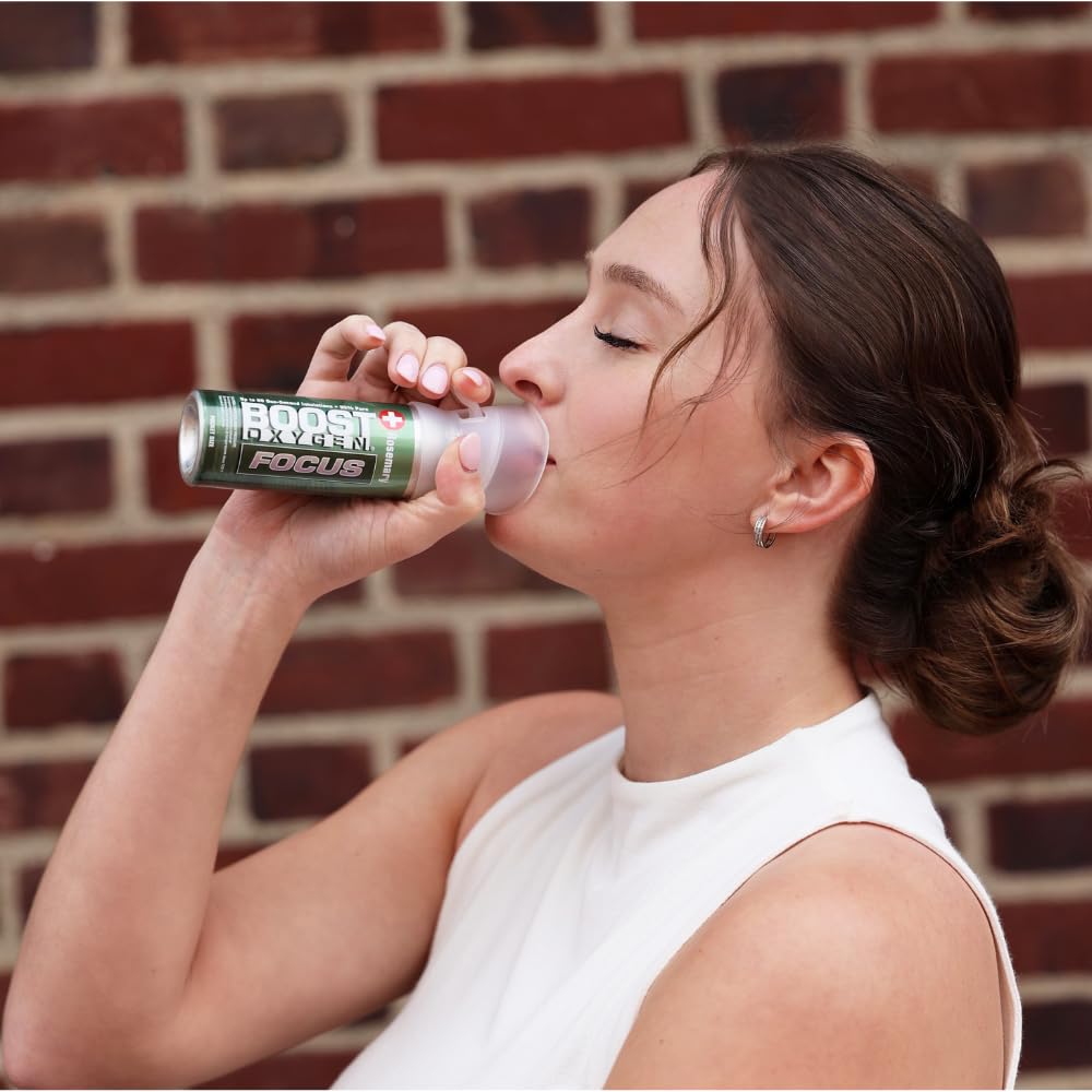 Boost Oxygen Pocket Size Focus Rosemary Aroma 3L Canister | Respiratory Support for Aerobic Recovery, Altitude, Performance & Health (4 Pack)