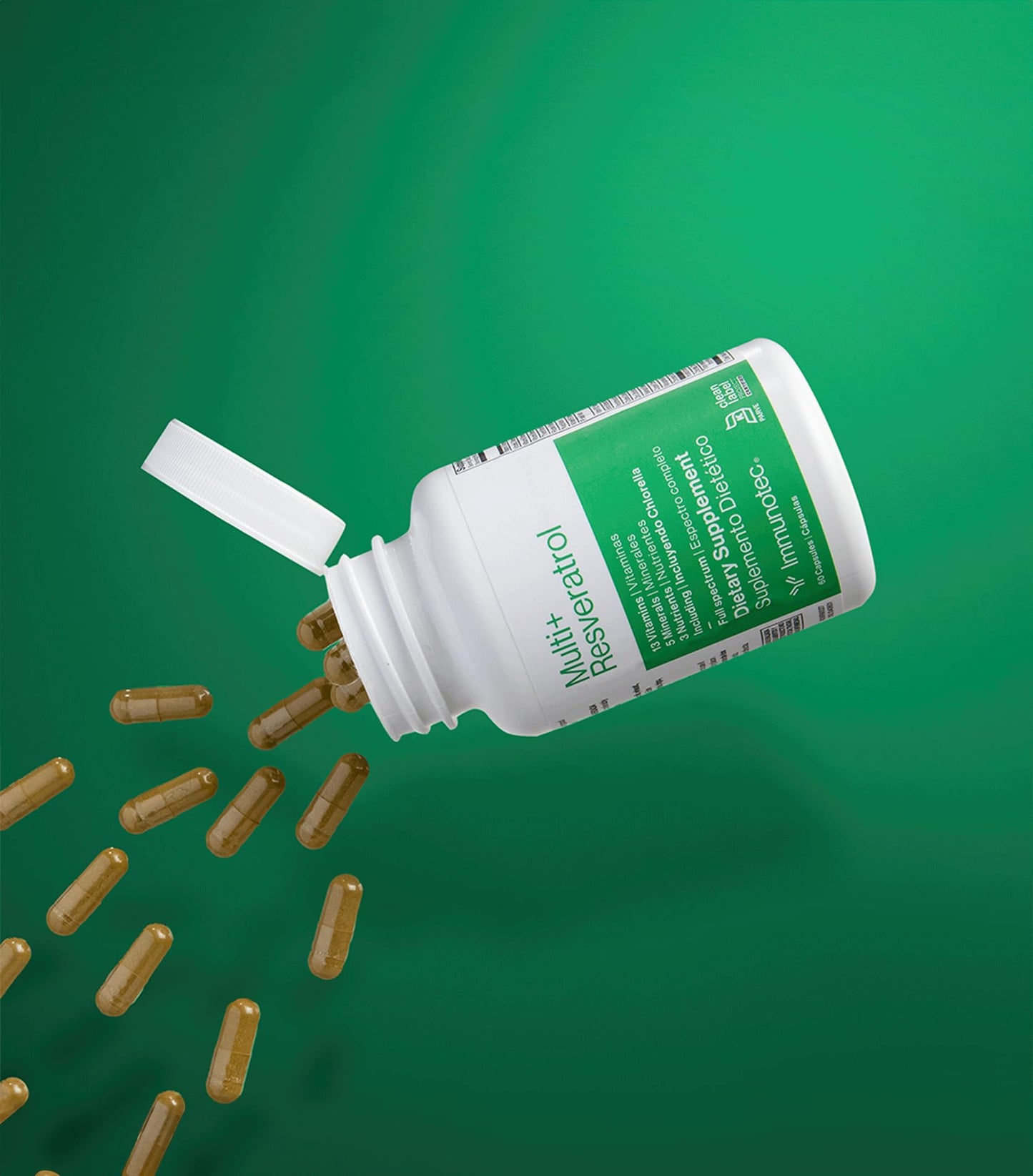 Immunotec - Multi+ Resveratrol - Full Spectrum Dietary Supplement - 13 Vitamins, 5 Minerals, 3 Nutrients with Chlorella