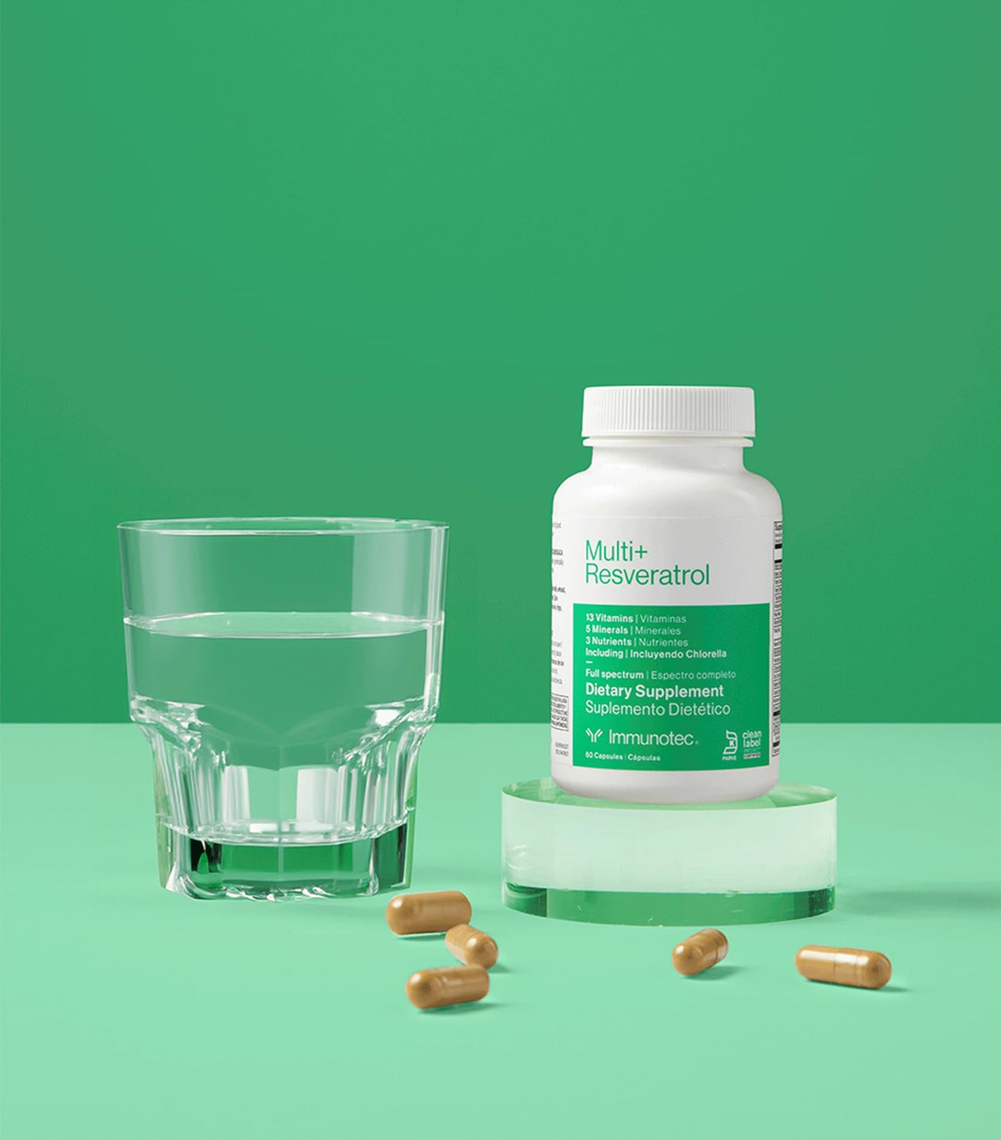 Immunotec - Multi+ Resveratrol - Full Spectrum Dietary Supplement - 13 Vitamins, 5 Minerals, 3 Nutrients with Chlorella