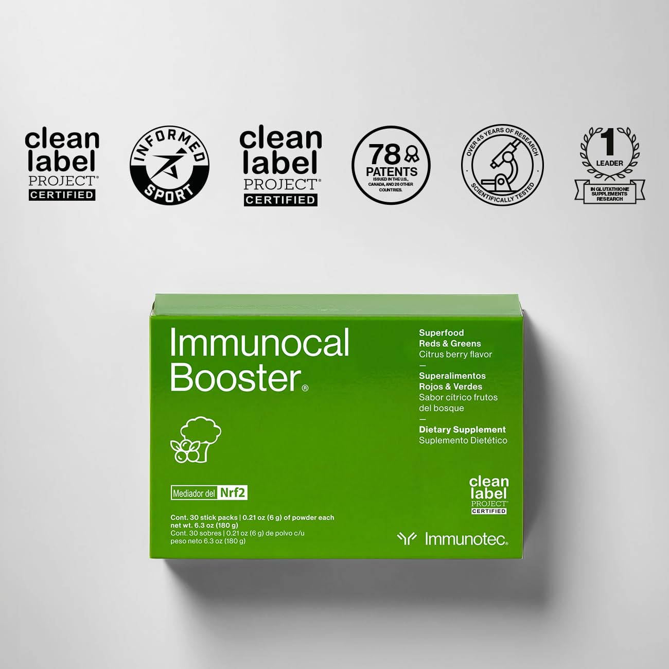 Immunocal Booster – Supplement with Over 50 Fruits & Veggies, Relieves Inflammation, Immune Support, Antioxidant, Selenium + Sulforaphane (Nrf2 Activator™) | Gluten Free, Sugar Free | 30 Servings