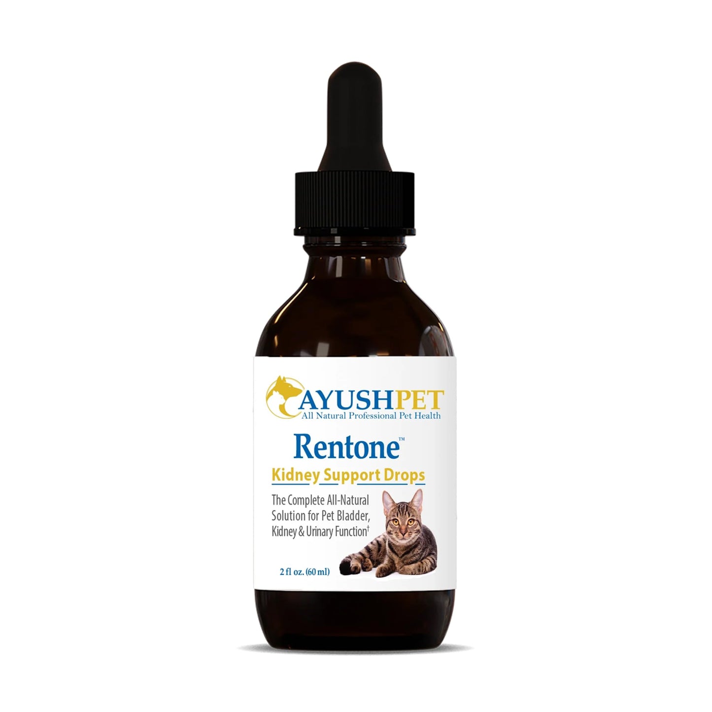 Ayush Pet Kidney and Bladder Support, Rentone Drops for Pets, Promotes Healthy Urinary Tract and Immune Function, 2oz.
