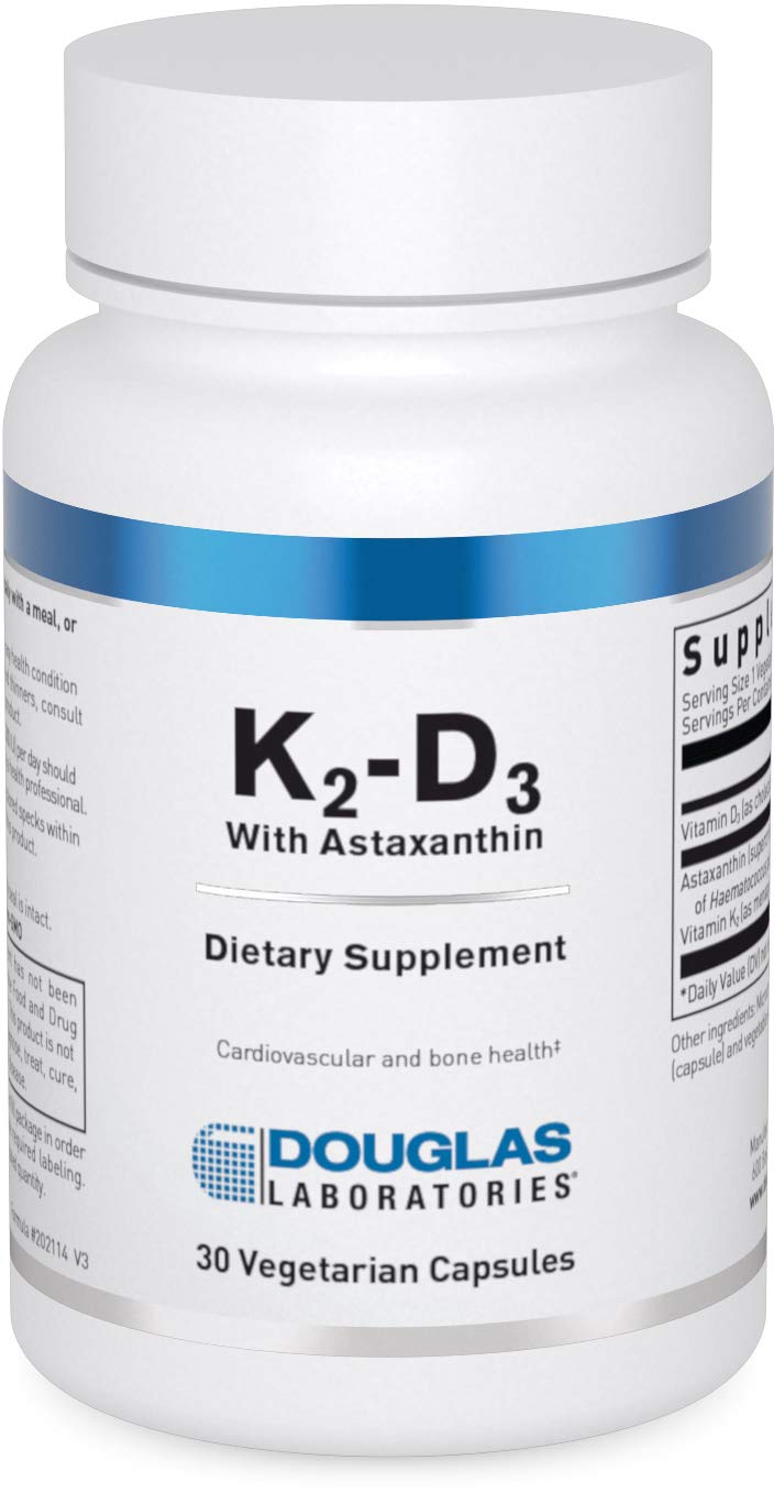 Douglas Laboratories K2-D3 with Astaxanthin - Antioxidant Support for Bones, Immune Function & Vascular Health* - With Menaquinone-7 & D Vitamin - 30 Vegetarian Capsules
