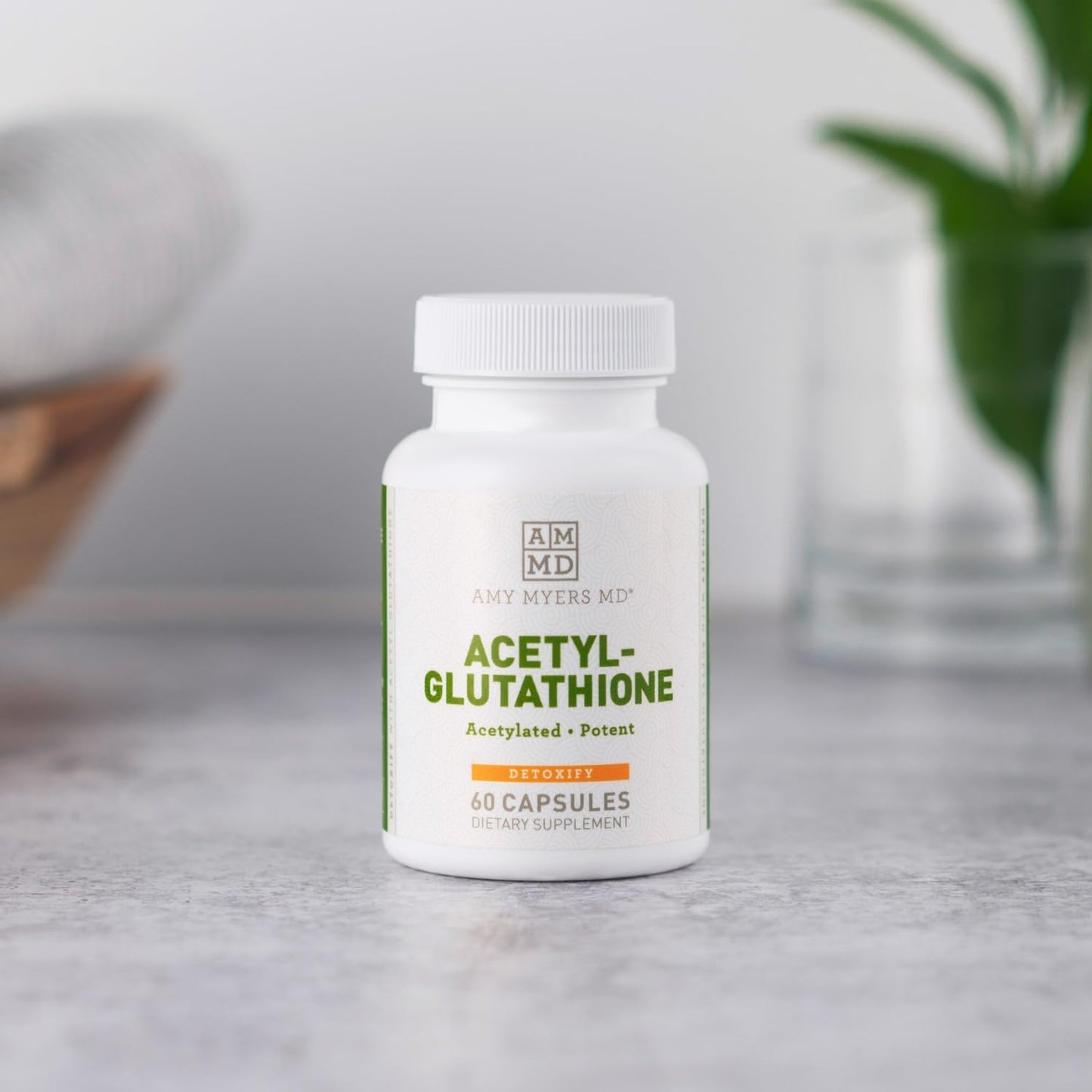 Amy Myers MD Acetyl-Glutathione - Supplement for Immune System Function Support - Antioxidant Formula Aids Against Joint Discomfort - Supplement with Vitamin C & Magnesium - 60 Capsules (60 Servings)