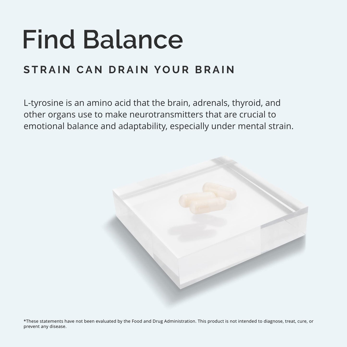 Dr Amen BrainMD Tyrosine - 120 Capsules - Promotes Mental Focus, Clarity & Alertness - Gluten Free - 60 Servings