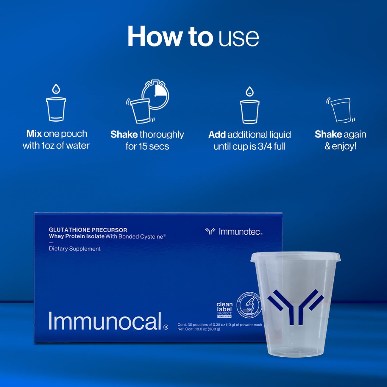 Immunocal Glutathione Precursor – Whey Protein Isolate, Immune Support, Master Antioxidant, Detox Cleanse + Brain Health | Fat-Free, Sugar-Free, Lactose-Intolerant Friendly | 30 Servings