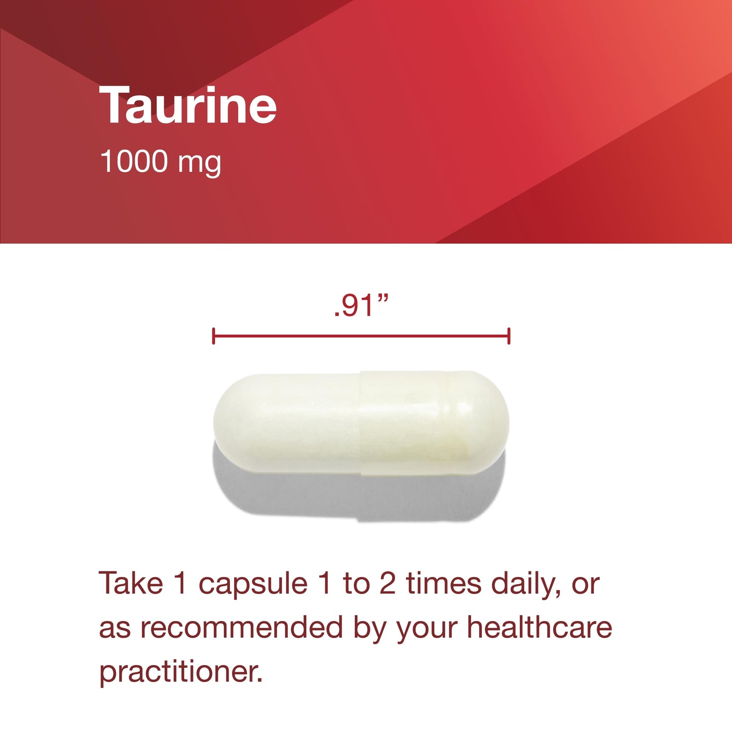PROTOCOL FOR LIFE BALANCE Taurine 1,000mg - Amino Acid Like - Muscle, Heart, Brain, and Eye Health - 100 Veg Caps
