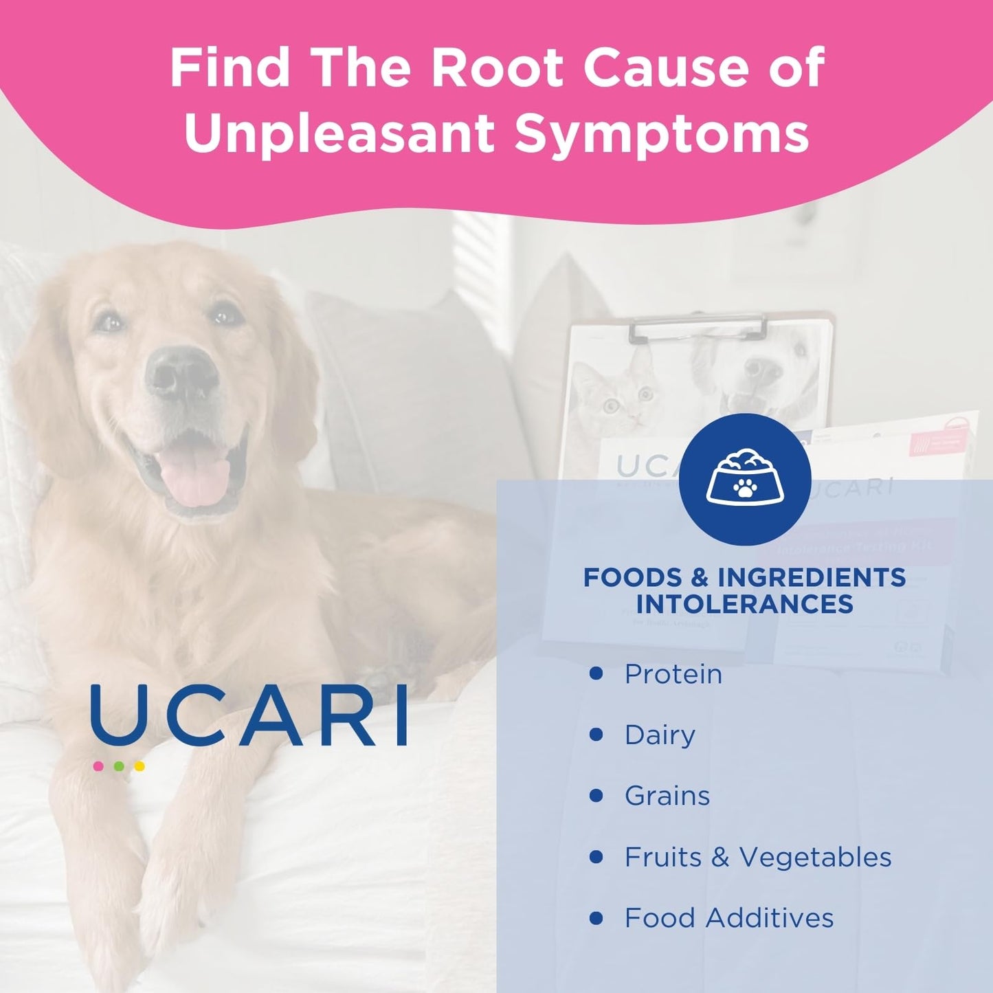 UCARI Pet Sensitivity Test | Screens for 350+ Intolerances | Food & Ingredients Analysis | Painless Home Test Hair Sample Method | Results in 48 Hours | Cats & Dogs