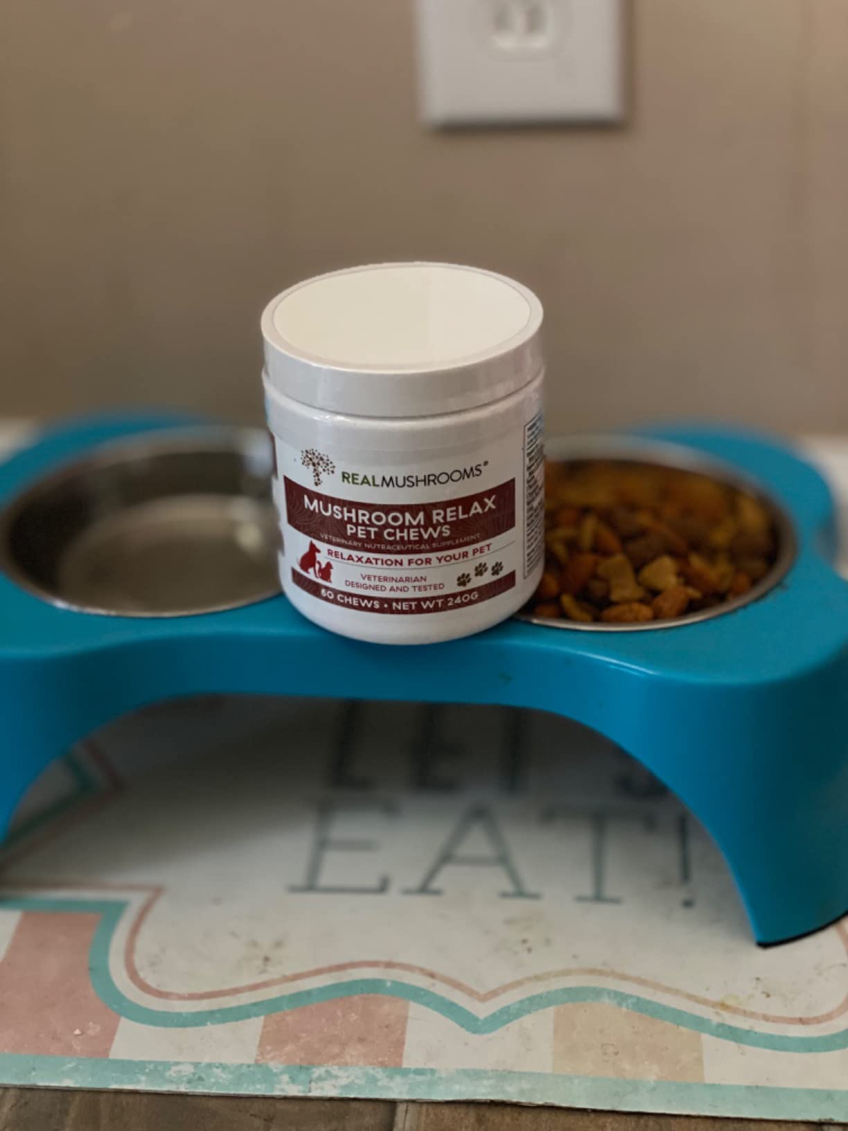 Real Mushrooms Calming Chews for Dogs - Cat Dog Treats w Reishi Lions Mane, Dogs, Relaxation, Bites Pet, 60ct