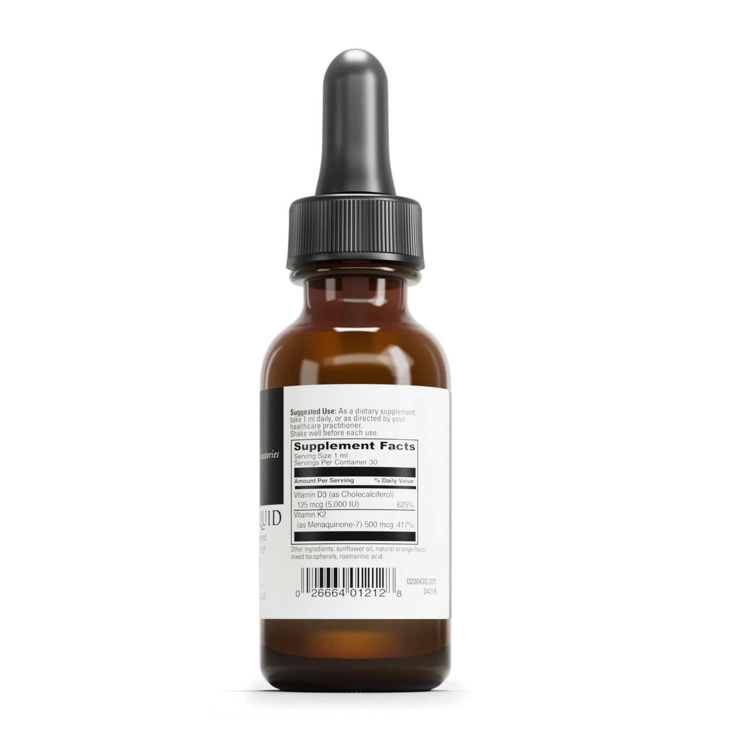 DAVINCI Labs D3/K2 Liquid - Liquid Vitamin D & Vitamin K Supplement for Bone Health, Heart Support & Calcium Absorption* - 30mL (30 Servings)