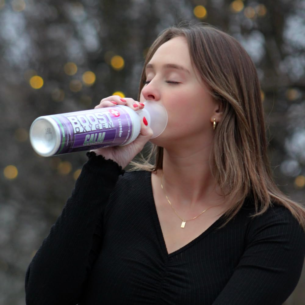 Boost Oxygen Large Calm Lavender Aroma 10L Canister | Respiratory Support for Aerobic Recovery, Altitude, Performance & Health (4 Pack)