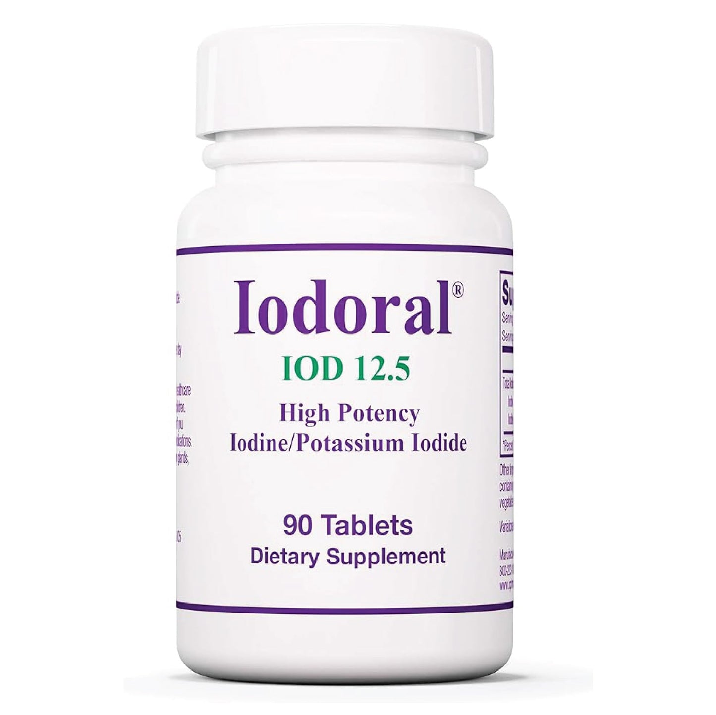 Optimox Iodoral 12.5mg Supplement – Iodine for Thyroid Support, Potassium Iodide Tablets, Lugol Solution, Daily Vitamins & Minerals - 90 Count
