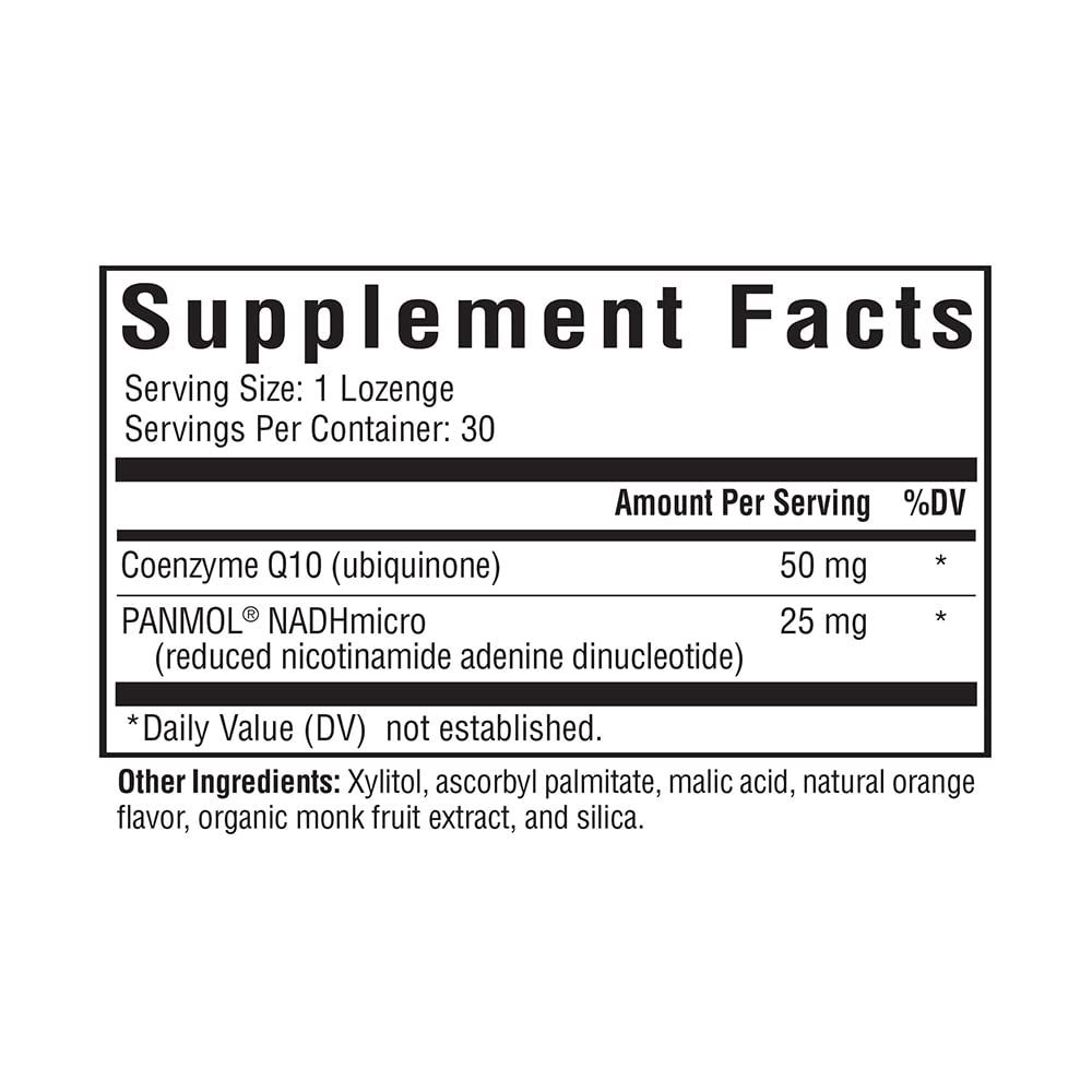Seeking Health Energy Nutrients - Formerly NADH + CoQ10, 25 mg NADH + 25 mg CoQ10 to Support Natural Energy and Healthy Aging, Antioxidant Support, Memory and Focus Support (30 lozenges)*