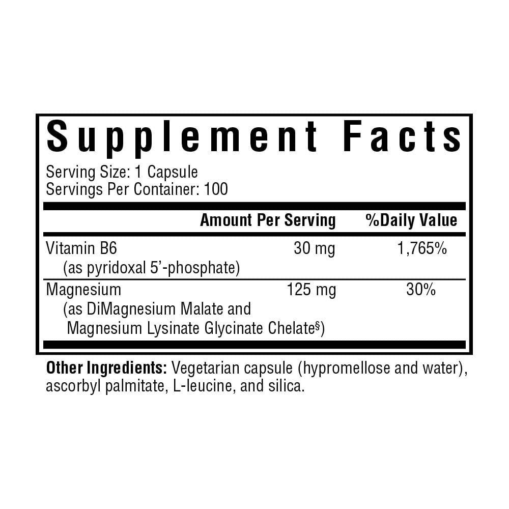 Seeking Health Magnesium Plus, Physician Formulated Vitamin B6 Plus Magnesium Supplement, Supports Better Sleep, Mood Support, Vegetarian Capsules (100 Capsules)