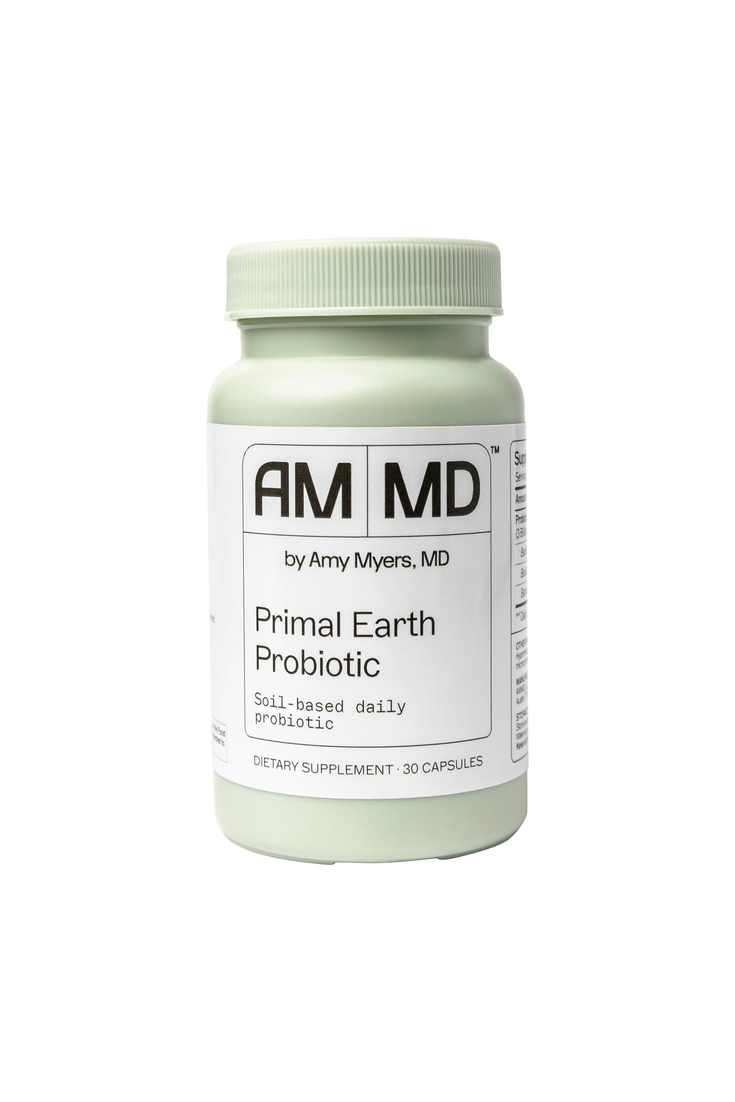 Amy Myers MD Prescription Strength Soil Based Probiotic Three Strains - Primal Earth SBO Probiotics for Normal Bowel Pattern & Healthy GI Microflora - Supports Stomach Discomfort, Bloating and Nausea