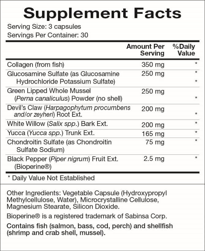 Natura Health Products JTL Mobility Supplement - Supports Healthy Joint Function, Mobility and Comfort - Featuring Collagen, Glucosamine Sulfate, Chondroitin Sulfate & White Willow (90 Capsules)