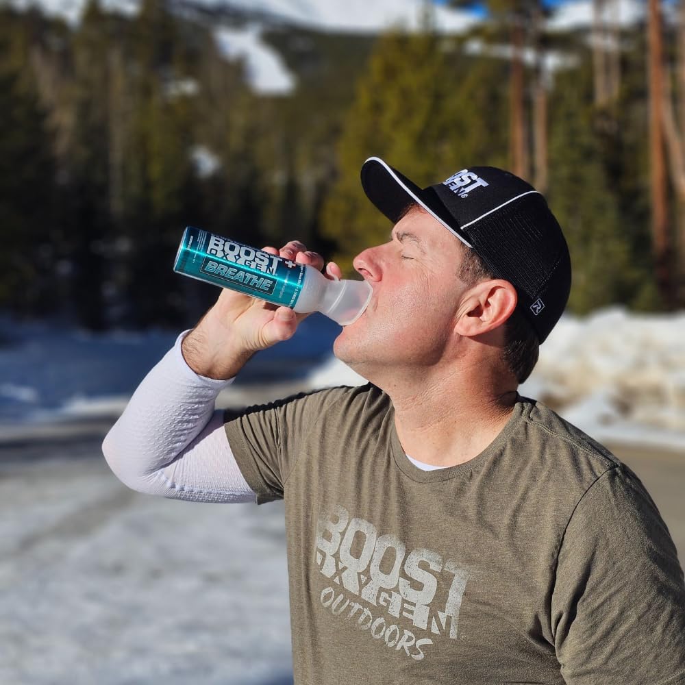 Boost Oxygen Medium Breathe Menthol-Eucalyptus Aroma 5 Liter Canister | All-Natural Resiratory Support for Aerobic Recovery, Altitude, Performance and Health (4 Pack)