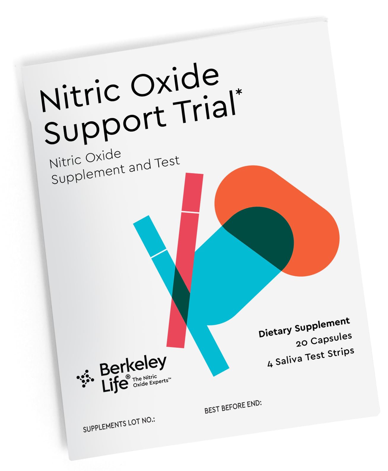 Berkeley Life Professional - Nitric Oxide Booster & Test Strips - 20 Day Capsules and 4 Test Strips - Trial Pack