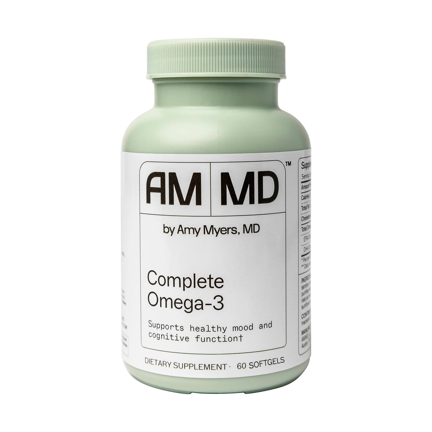 Dr. Amy Myers Complete Omega-3 Softgel – 1000mg of EPA/DHA - 170% More Bioavailable Than Leading Fish Oil Supplements - Supports Healthy Inflammatory Response – 60 Capsules, 2 Month Supply