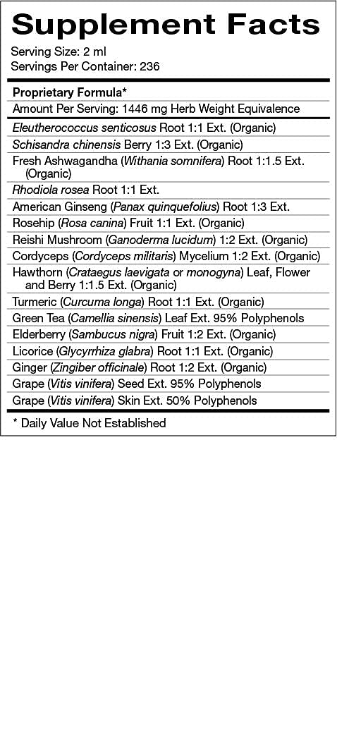 Natura Health Products Vital Adapt Supplement - Daily Nourishing Adaptogenic Tonic for Endocrine Function Support - Featuring Rhodiola, Ashwagandha, Cordyceps, Reishi (16 Fluid oz)