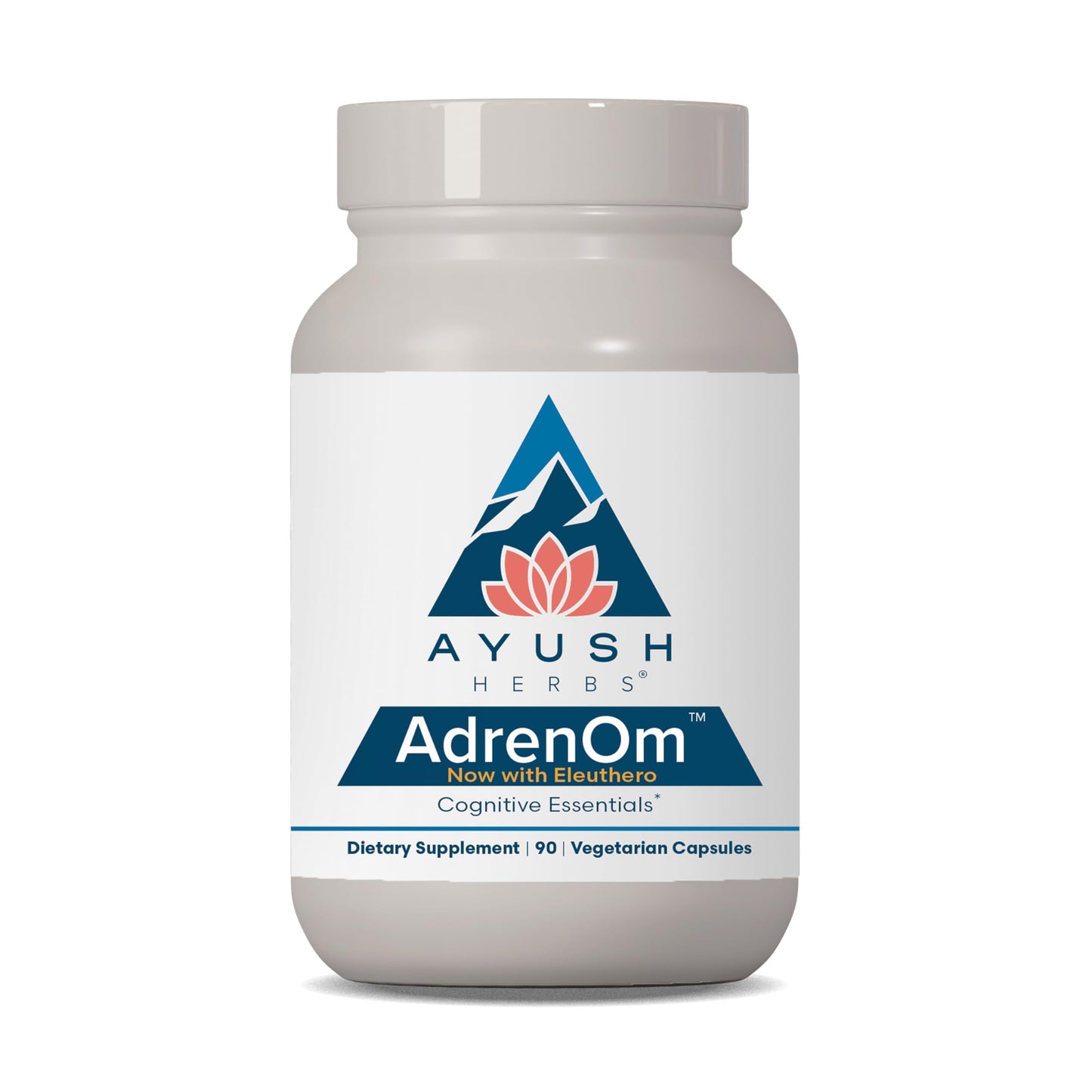 Ayush Herbs AdrenOm - Ayurvedic Adrenal and Stress-Support Supplement for Women & Men, Ashwagandha & Eleuthero to Support Adrenal Balance, Cognitive Function & Calm - 90 Vegetarian Capsules (1 Count)