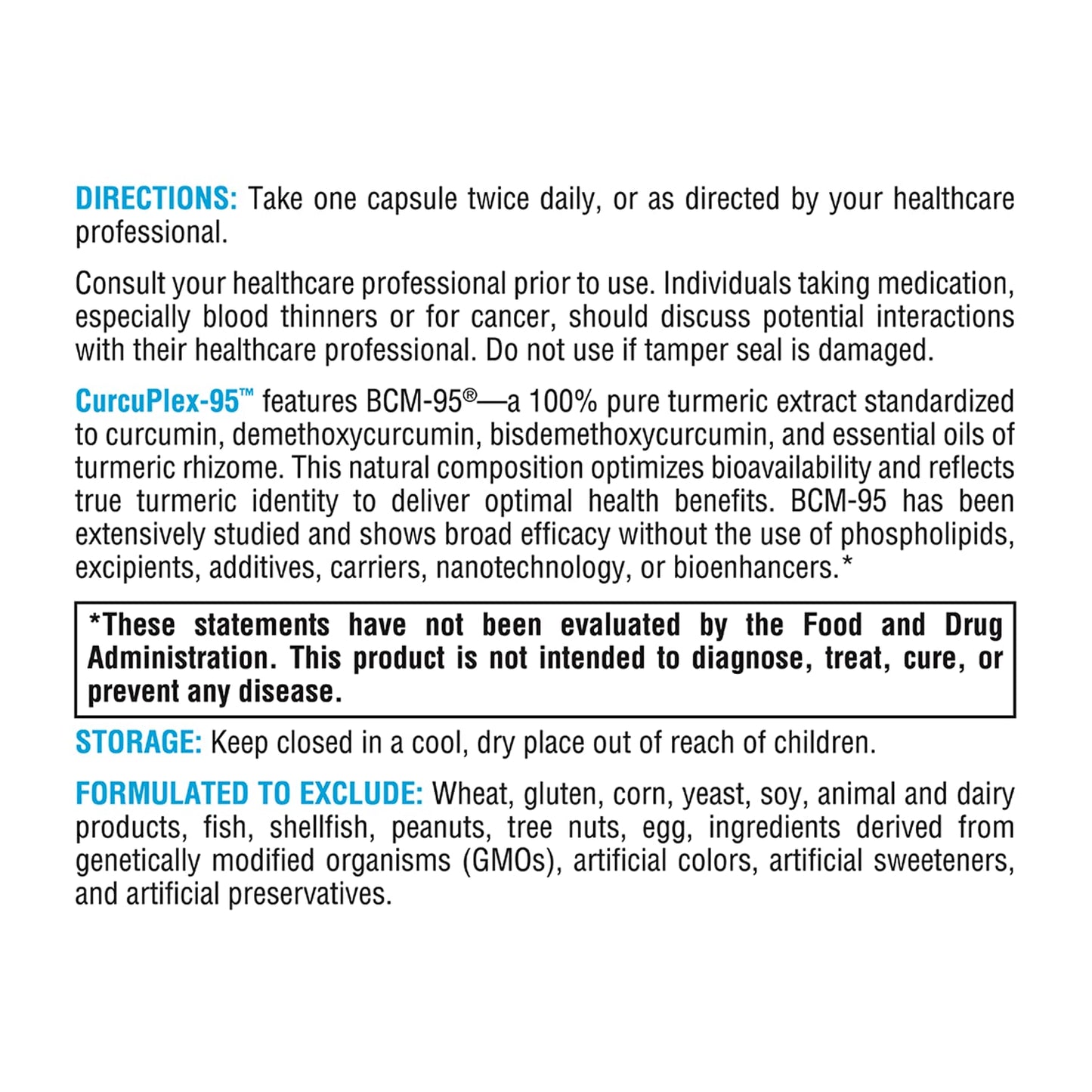 XYMOGEN CurcuPlex-95 - Turmeric Curcumin Supplements with Enhanced Bioavailability - Daily Brain Support Supplement (120 Vegan Turmeric Capsules)