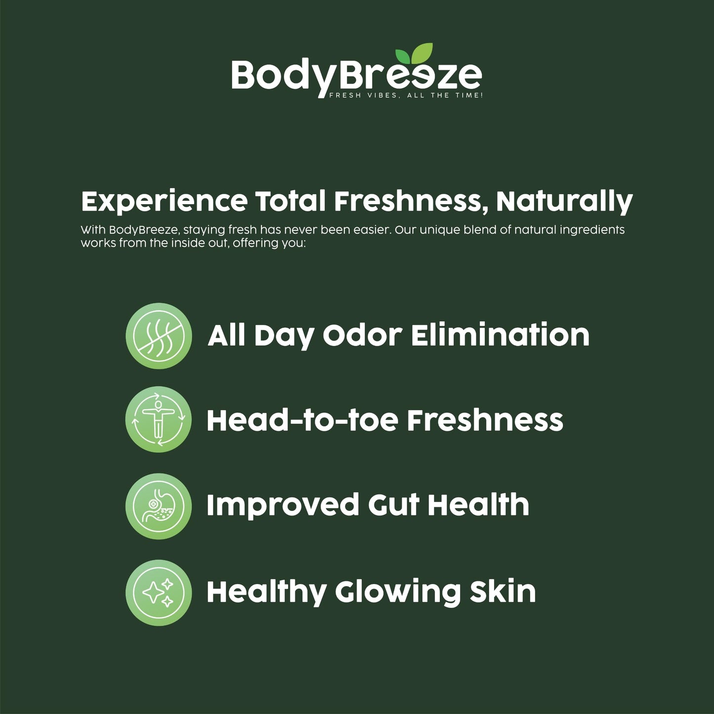 BodyBreeze Internal Deodorant Supplement - 30 Capsules
