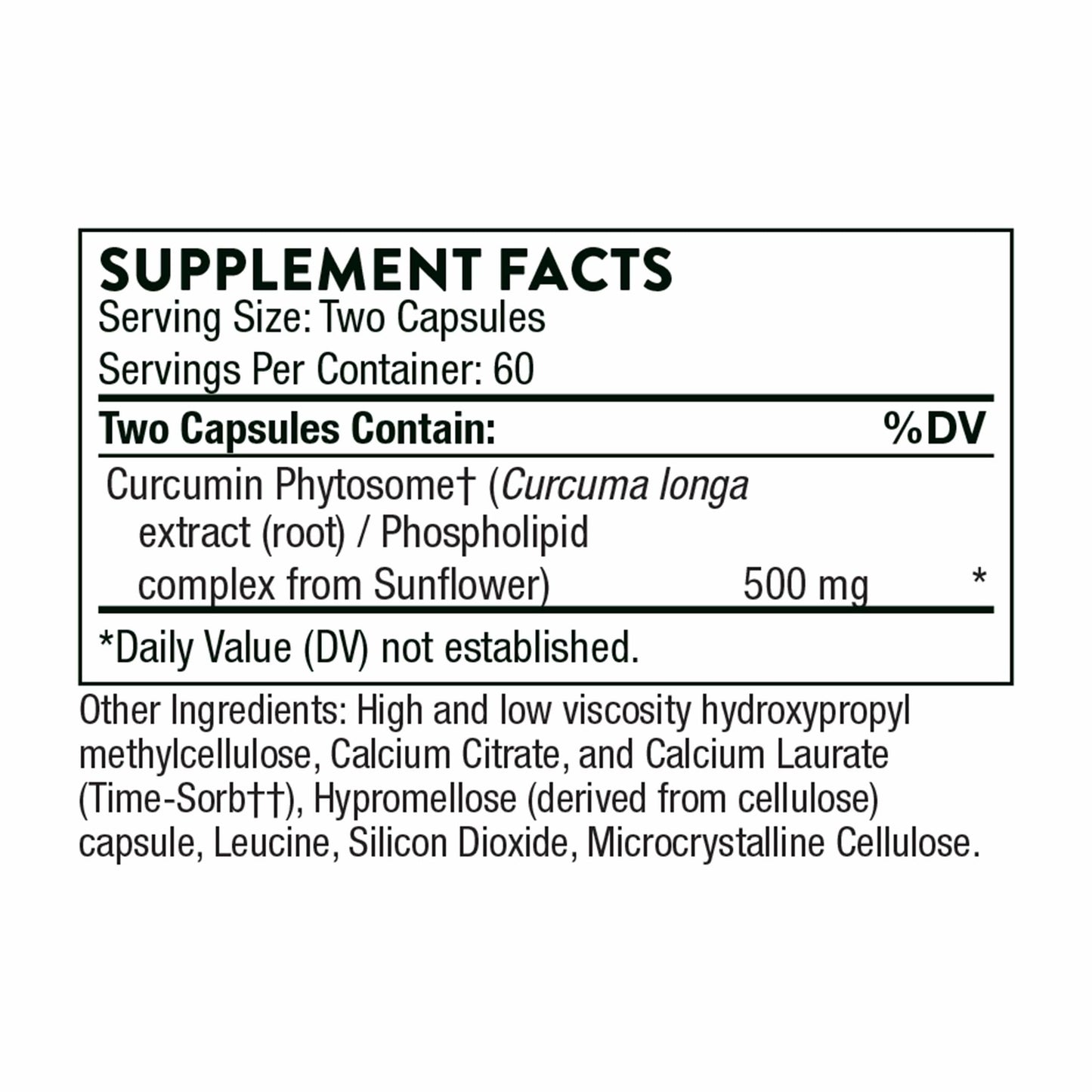 THORNE Curcumin Phytosome 500 mg (Meriva) - Sustained Release, Clinically Studied, High Absorption - Supports Healthy Response in Joints and Muscle* - 120 Capsules - 60 Servings