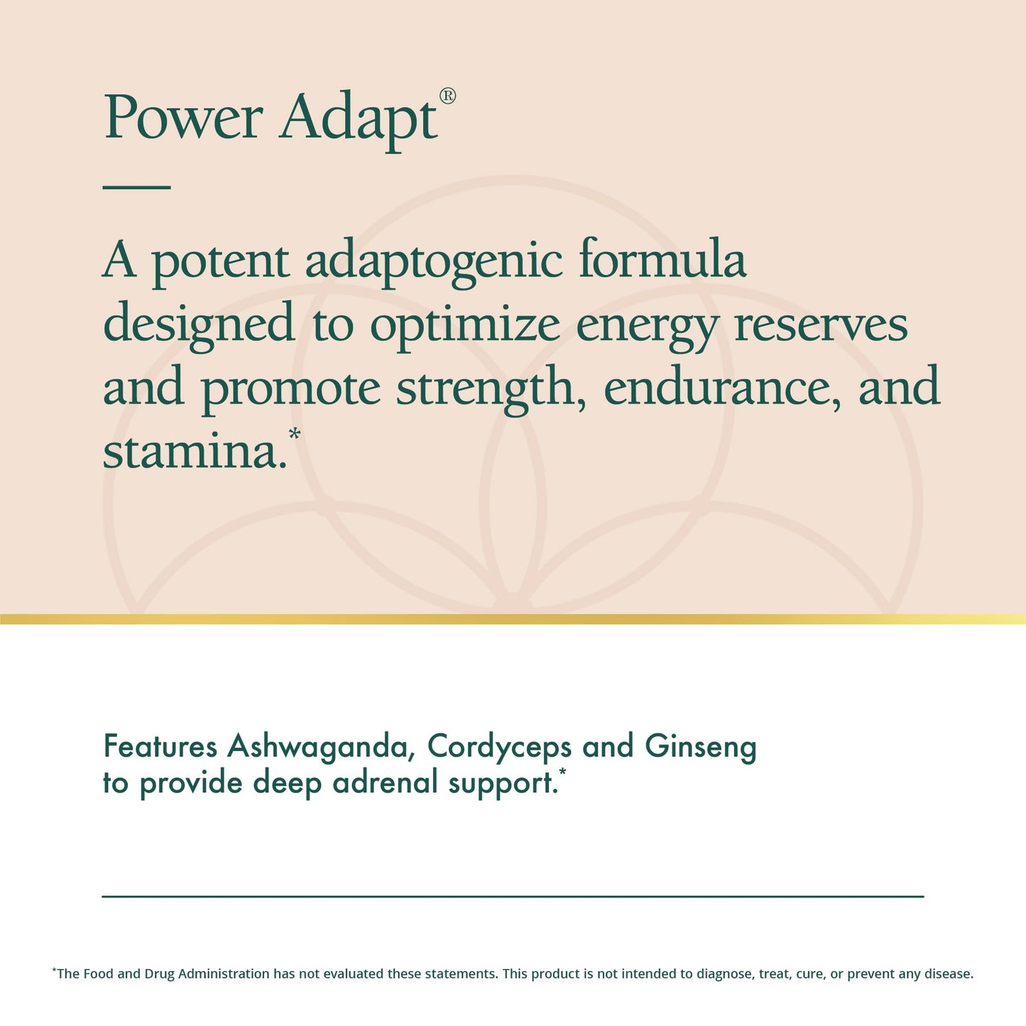 Natura Health Products Power Adapt Supplement - Deep Adrenal And Endocrine Support - Featuring Ashwagandha, Ginseng, Rhodiola Rosea Root Ext. And Cordyceps (60 capsules)