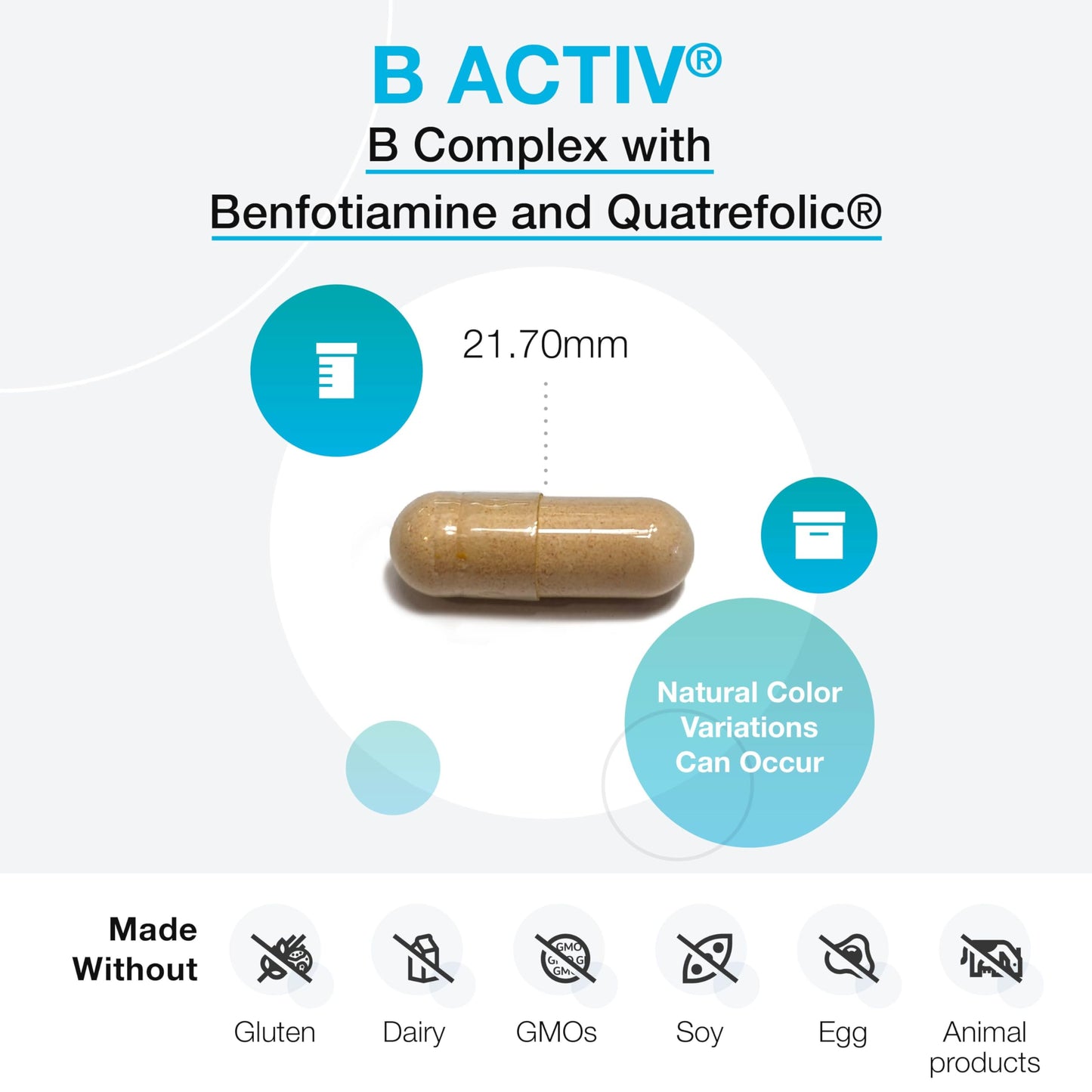 Xymogen Vitamin B Complex - B Activ - Activated B Vitamins with Benfotiamine and Quatrefolic - Support Adrenal and Immune Function + A Healthy Cardiovascular and Nervous System (30 Capsules)