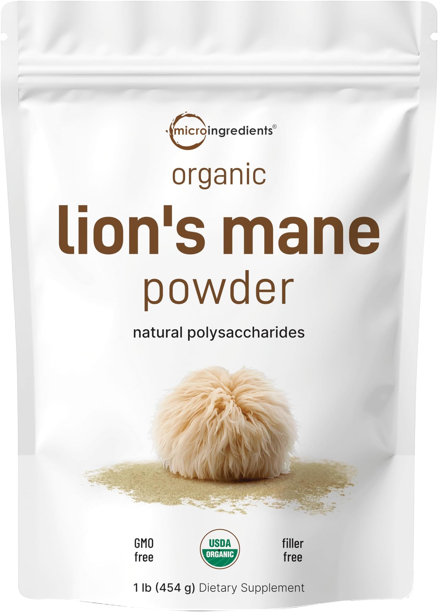 Real Mushrooms Lions Mane Powder - Organic Mushroom Extract for Cognitive Function Immune Support Brain Supplements Memory and Focus Vegan Supplement, 150 Servings