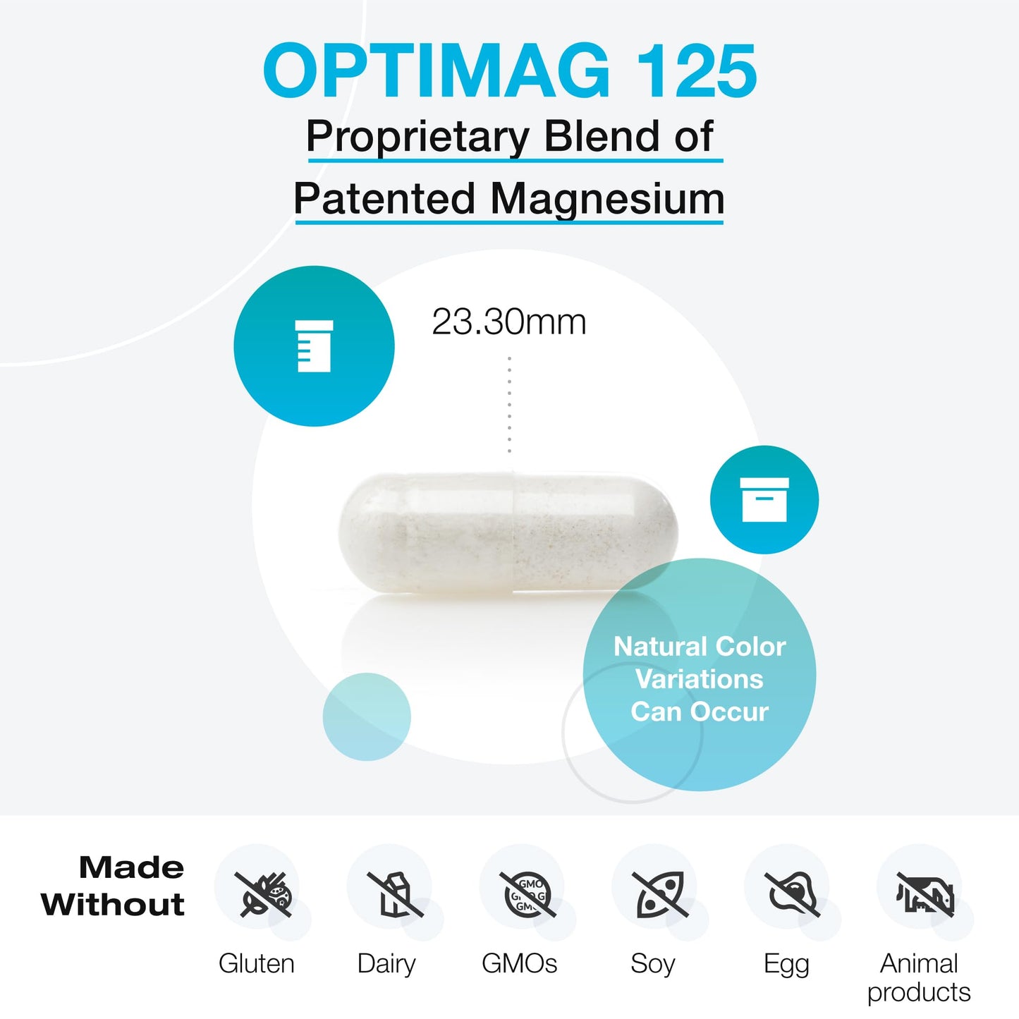 Xymogen, OptiMag(r) 125 Proprietary Blend of Patented Magnesium, 120 Vegetarian Capsules