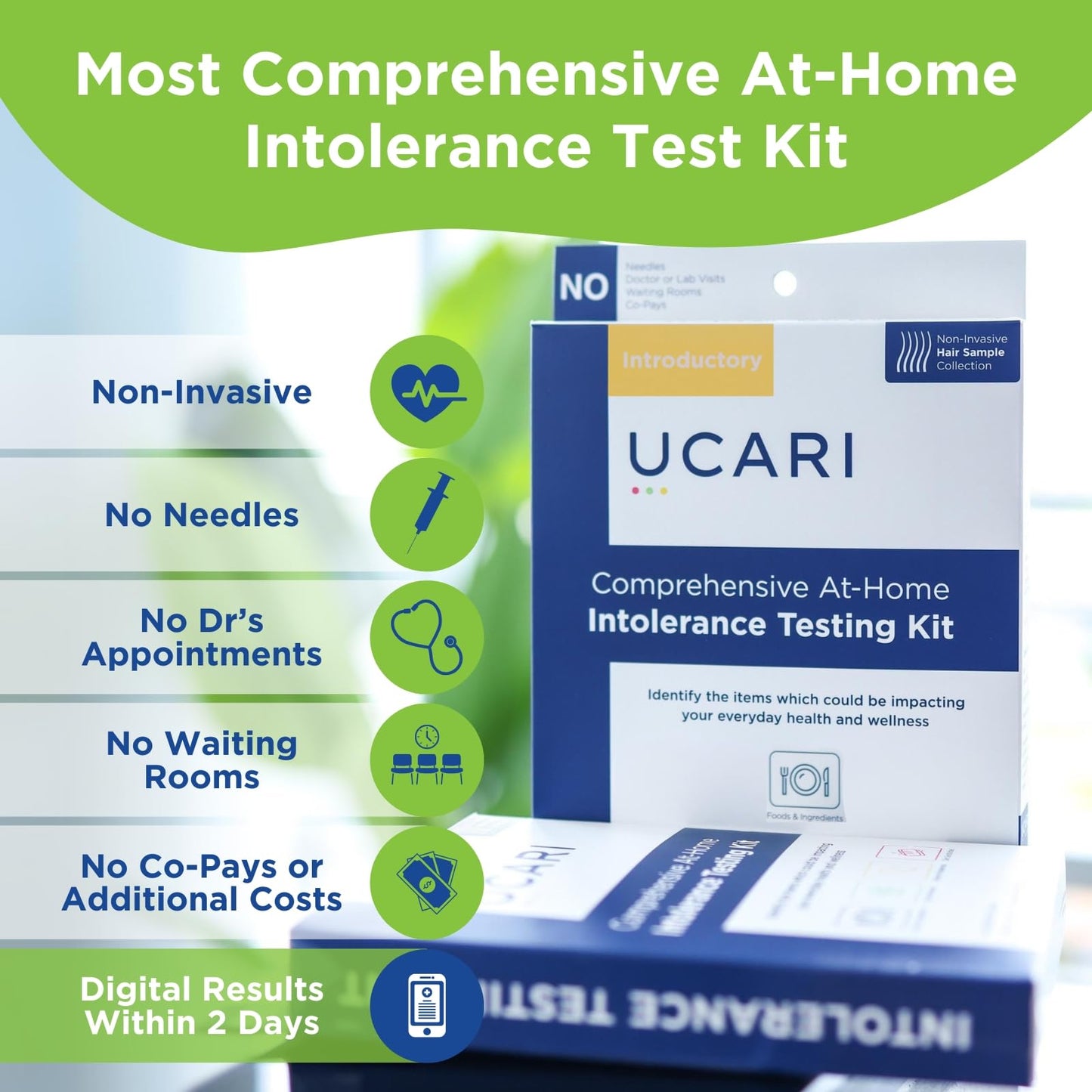UCARI Sensitivity Test for Humans | Screens for 630+ Intolerances | Food & Ingredients Analysis | Non Invasive Home Test Hair Sample Method | Results in 48 Hours | Adults & Kids