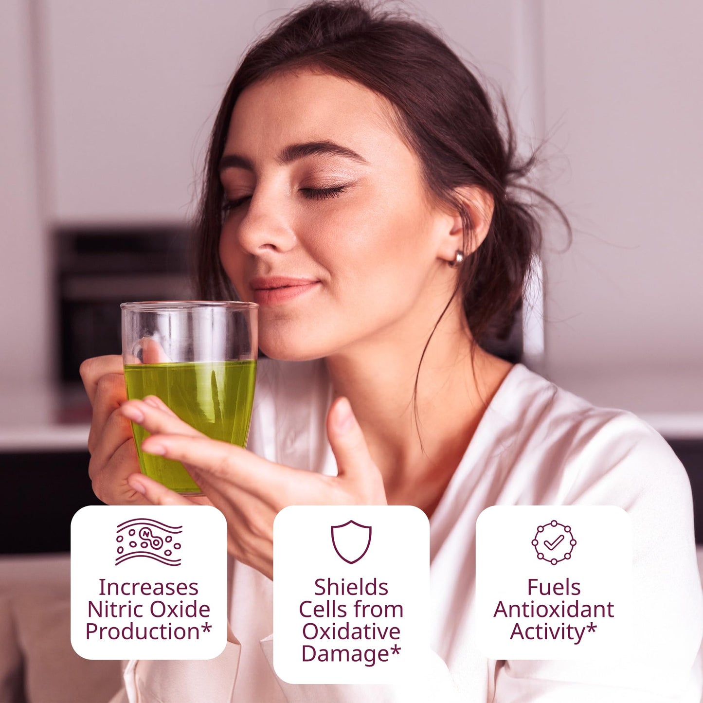 VINIA Signature Green Tea Bags, Made with Organic Green Tea, Infused with Piceid Resveratrol for Heart Health, Nitric Oxide, Physical Energy, Alertness, Blood Flow, Keto, Kosher, Non-GMO. (30)