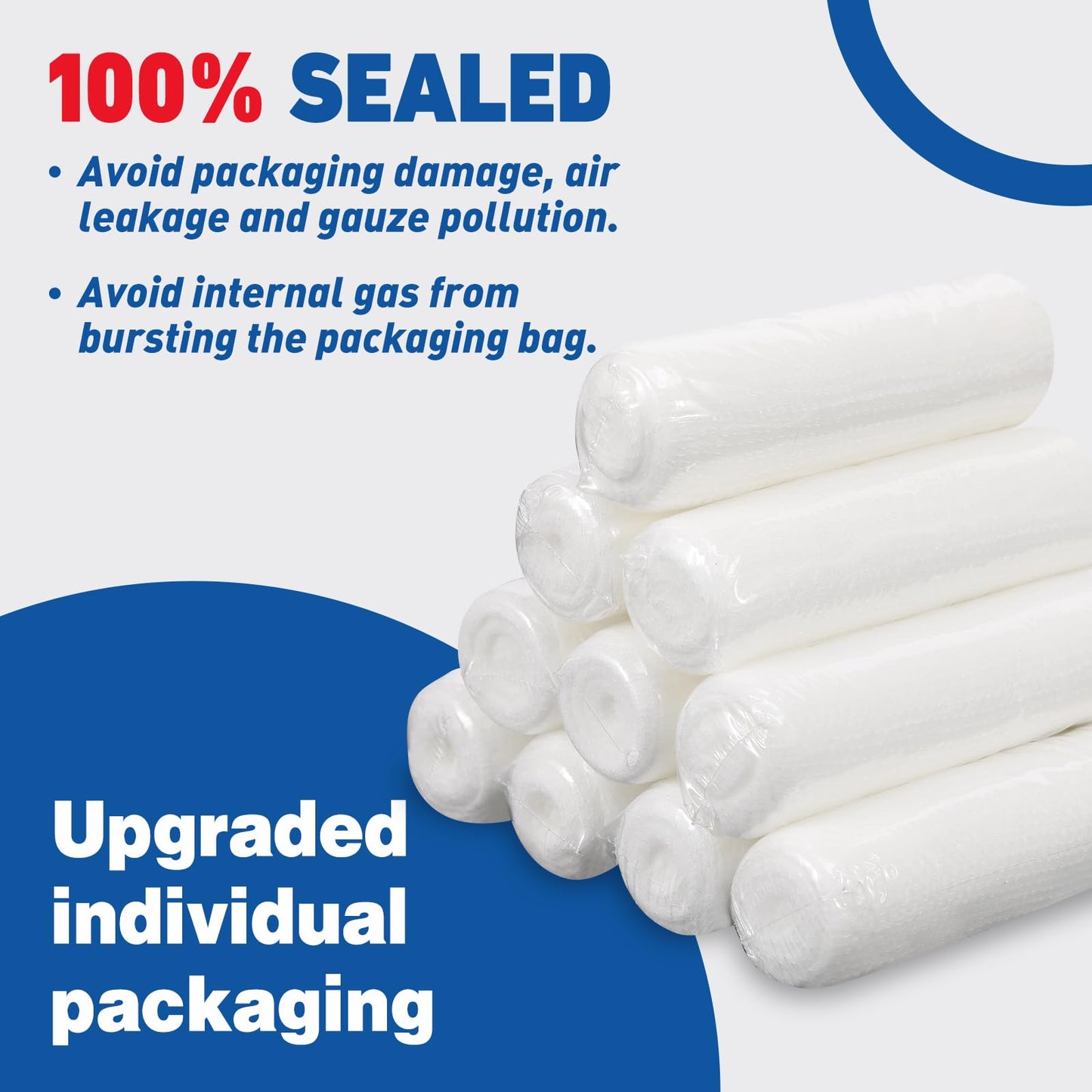 AZEN 25 Pack Gauze Rolls Bandages, 3 in x 4.1 Yards, Premium Medical Supplies & First Aid Supplies, Bandage Wrap Vet Wrap, Mummy Wraps