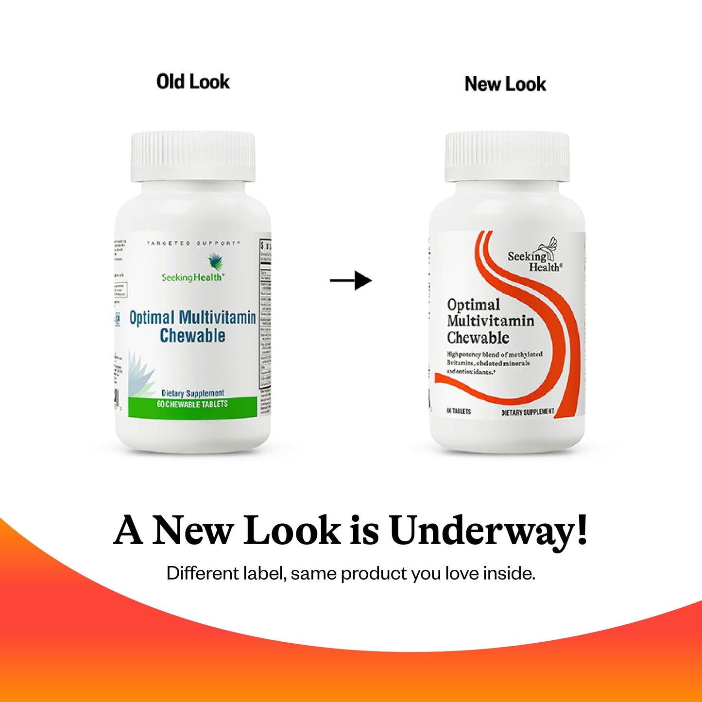 Seeking Health Optimal Multivitamin Chewable, Active B Vitamins with B12 and L-5-MTHF, Daily Vitamin for Men and Women, Wellness and Immune Support, Vegetarian (60 Tablets)*