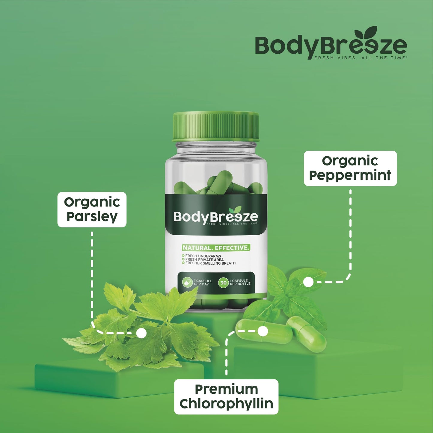 BodyBreeze Internal Deodorant Supplement - 30 Capsules