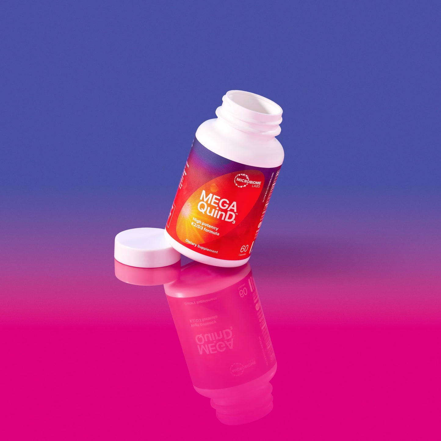 Microbiome Labs MegaQuin D3 - High Potency Vitamin D3 K2 Supplement - Bioactive & Bioavailable - Vitamin D3 5000 iu & MK-7 - Support Bone, Heart, Nerve & Immune Health (60 Capsules)